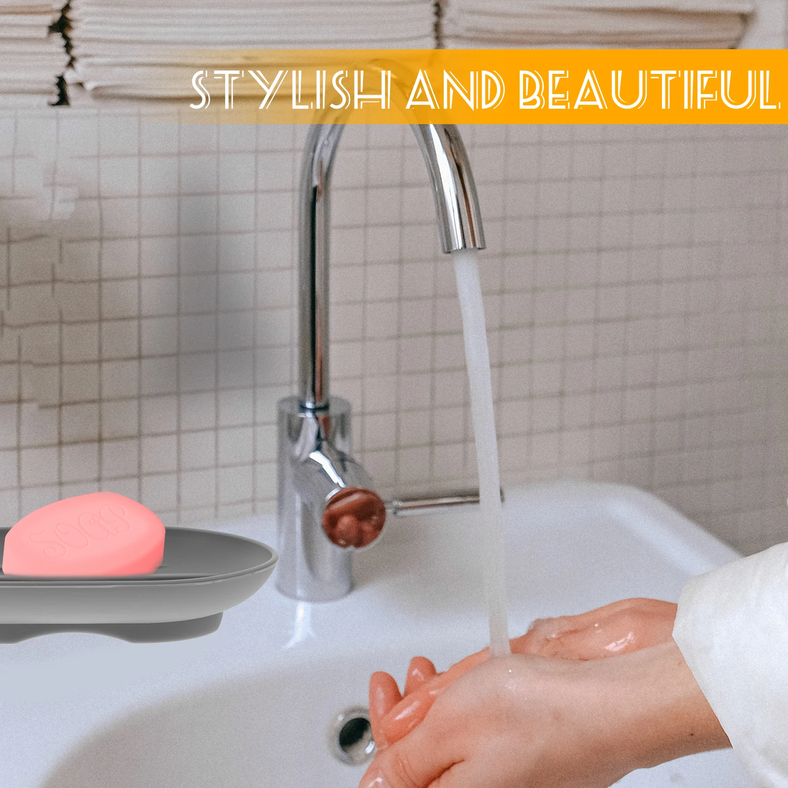 

4pcs Silicone Dish Anti-Slip Water Draining Tray Bathroom Shower Holder Storage Rack Multi-Function Travel Soap Box
