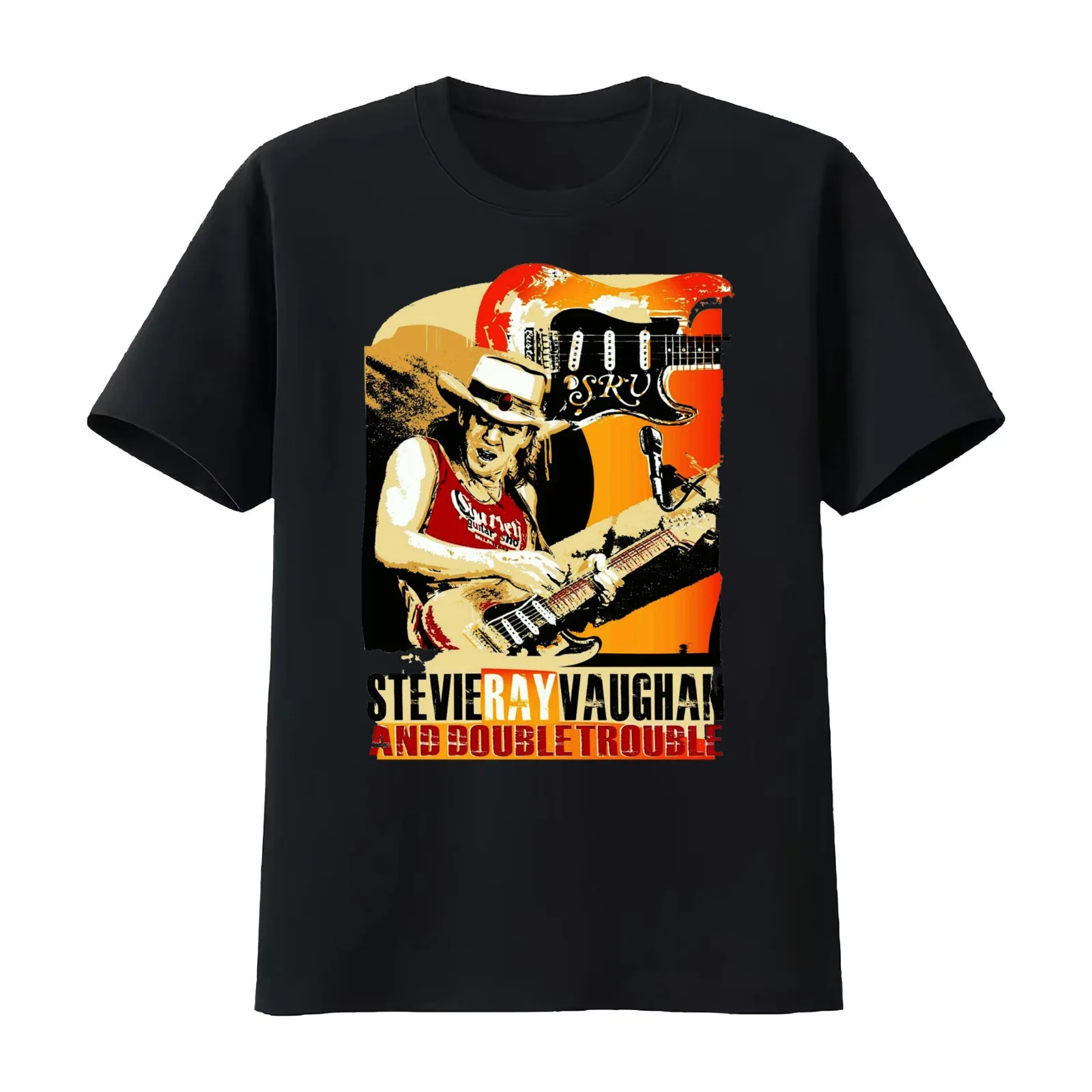 Stevie Ray Vaughan T-Shirt Summer Casual Cotton Tee Oversized Streetwear Tops Vintage Graphic Print Loose Fit Short Sleeve
