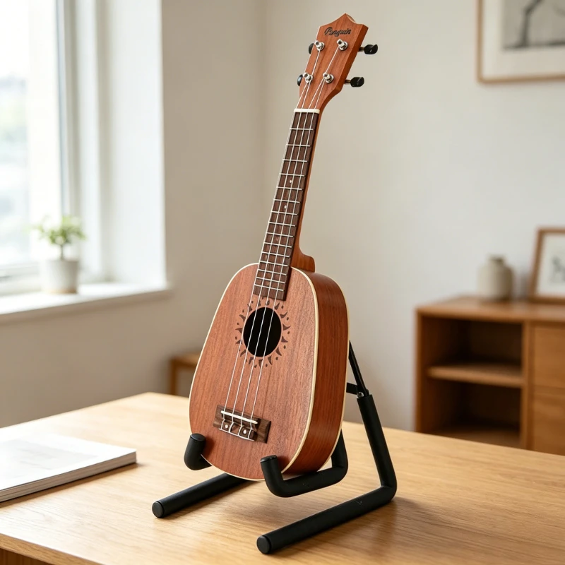 Ukelele Soprano Pequeño de 21 Pulgadas en Forma de Piña, Ukelele Soprano al por Mayor, Ukelele de Sapele de 4 Cuerdas con Diapasón de Palisandro, Instrumento Musical