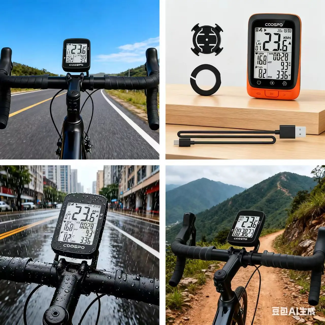 Coospo BC107 Bike Computer GPS Wireless Bicycle Odometer Speedometer 2.4inch Bluetooth5.0 ANT+ Waterproof GPS+BDS Cycle Computer