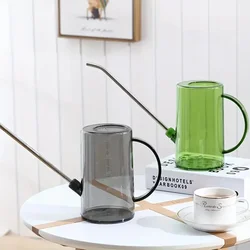 Stainless steel long mouth watering pot household transparent watering pot watering pot watering pot large capacity watering p