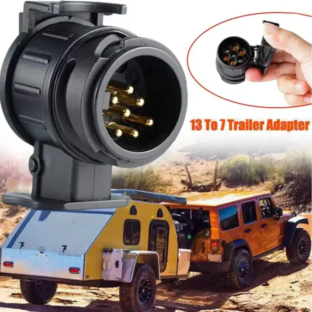 7/13Pin Waterproof Connector Trailer Caravan Towbar Towing Socket Adapter Plug Converter Car Truck Caravan Accessories