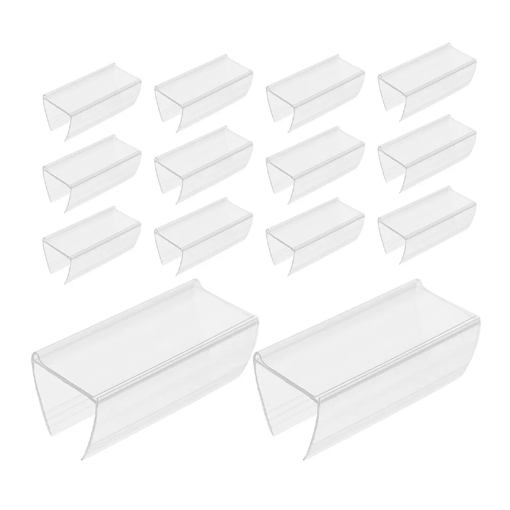 20Pcs Price Tag Holder Transparent PVC Stable Price Display Stand Shelf Label Holder Supermarket Store Sign Display