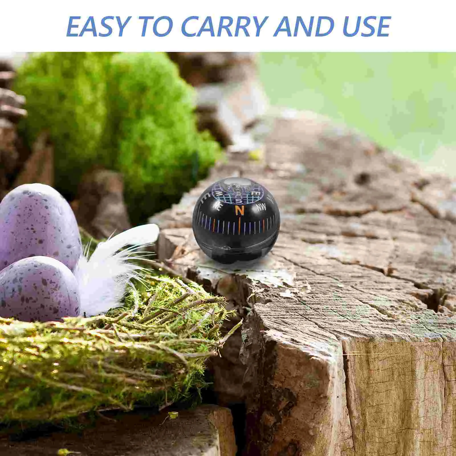 Black Guide Ball Spherical Compass Durable Plastic Kids Compass Watch Automotive Dashboard Mini Car Motorcycle Small