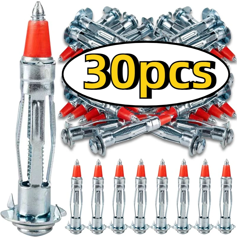 Red Pointed Expansion Rivets Cross Screws Galvanized Steel Hollow Walls Driven Anchoring Metal Fasteners Woodworking Bolt Sets