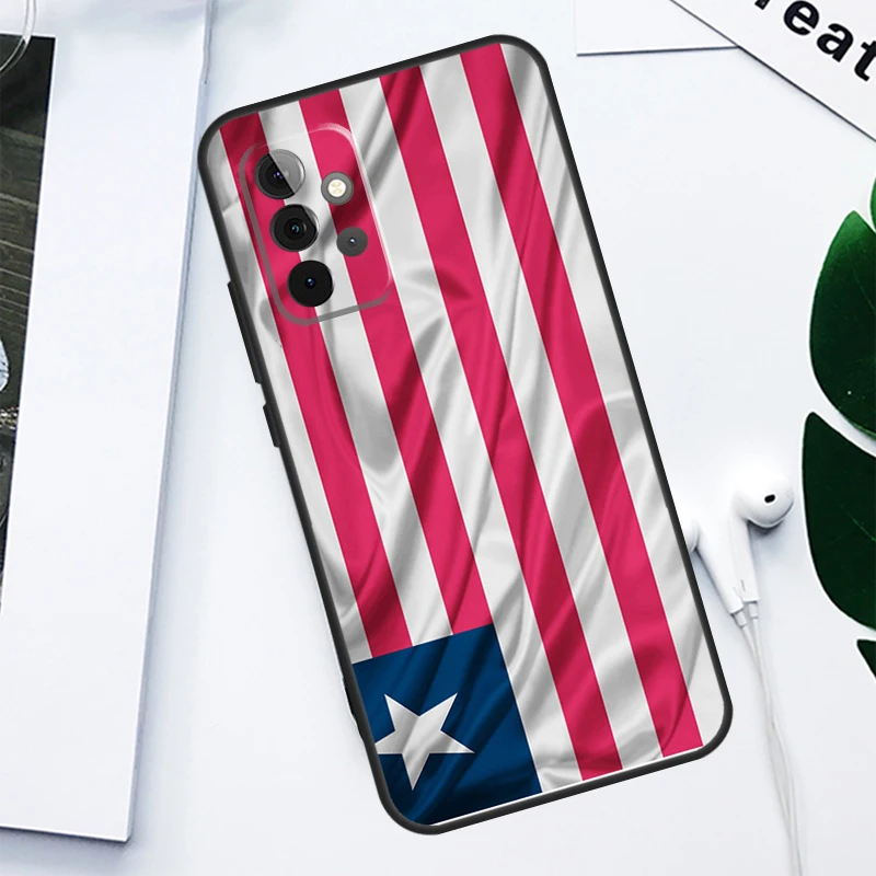 Liberia Flag For Samsung Galaxy A34 A54 A14 A55 A35 A15 A53 A33 A13 A05 A06 A16 A22 A32 A52 Phone Case