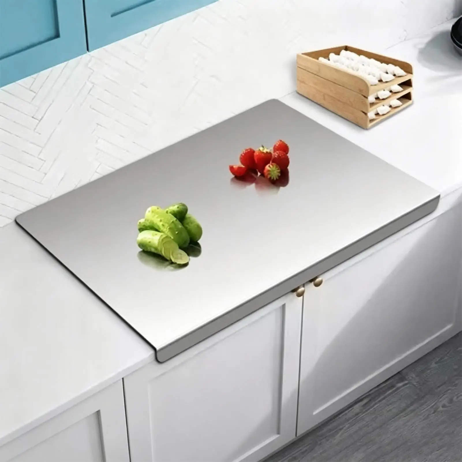 Stainless Cutting Board Dishwasher Safe Metal Kitchen Chopping Boards for Home Restaurant Counter Meal Prep Food Meat Vegetable