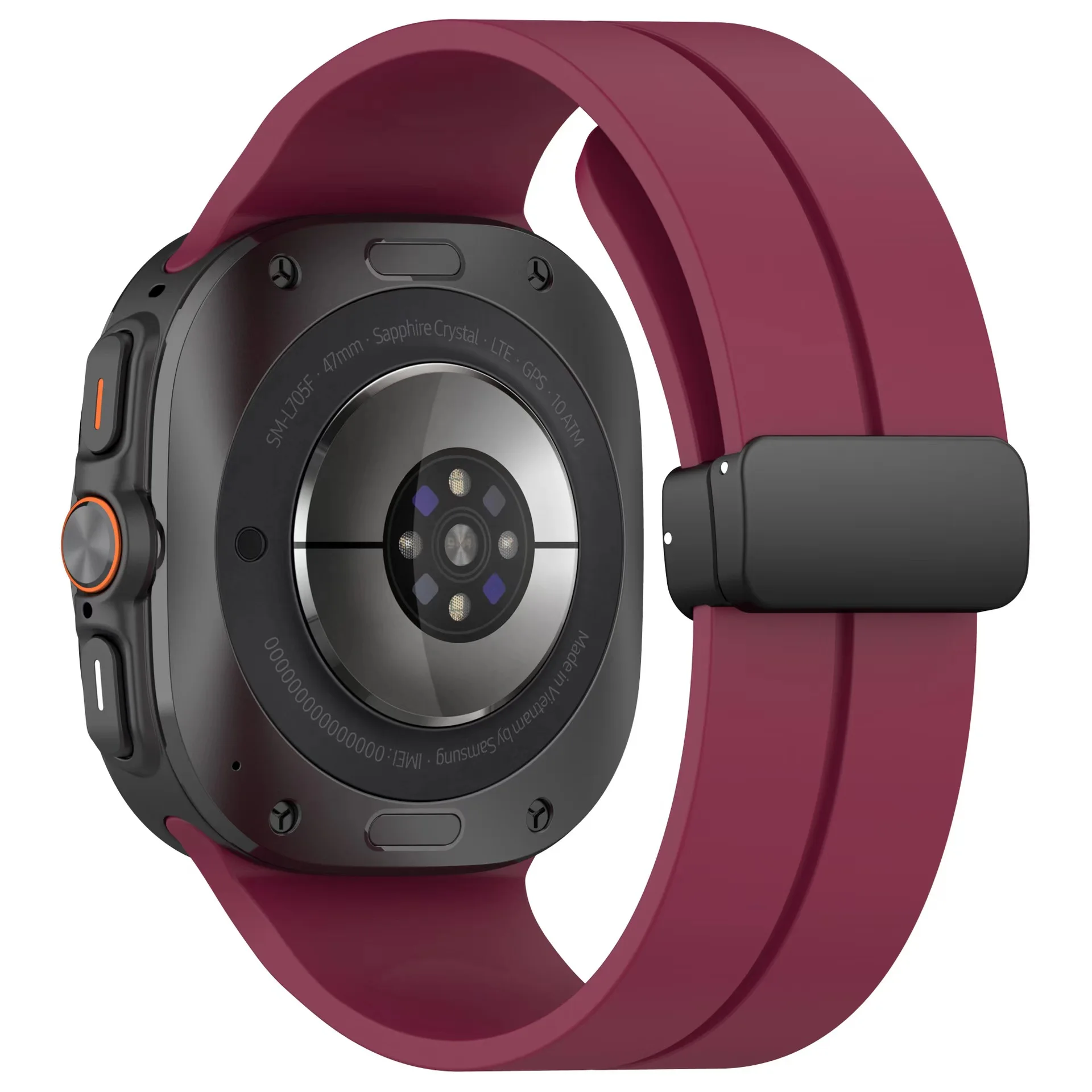 Силиконовый ремешок, складная пряжка, магнитный ремешок, ремешок для часов, ремешок для часов для Samsung Galaxy Watch 7 Ultra 47 мм