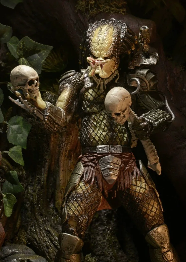 Figurki Predator Prey, Elder Predator Golden Angel Jungle Hunter 2.0 Deluxe Edition, model z okazji 30-lecia, zabawki, ozdoby