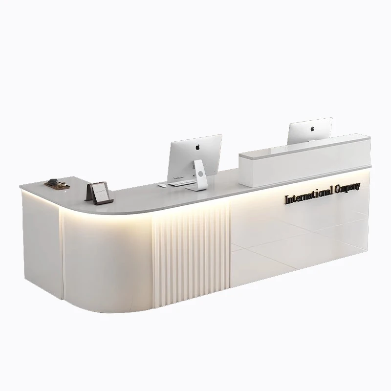 

&c Shape Black and White Front Desk Reception Counter Panel Reception Desk Beauty Salon
