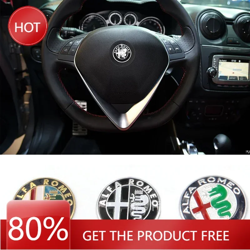 Hub Caps 1Pc 40mm Car Steering Wheel Logo Badge Sticker For Alfa Romeo Mito Giulia Giulietta 147 156 166 159 Stelvio Sportiva 4C