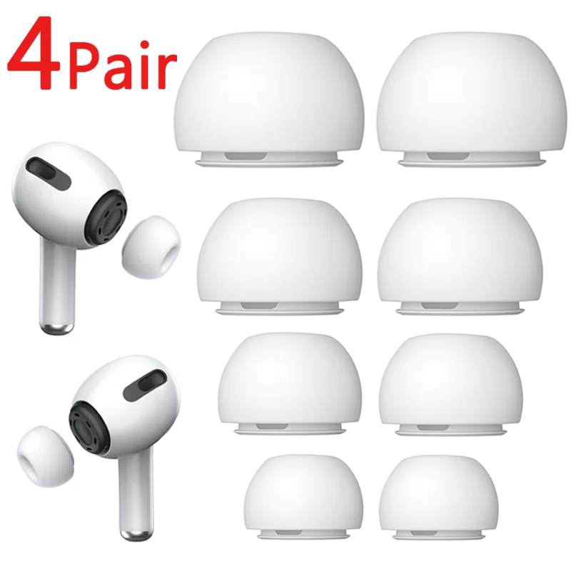 4 Pairs Soft Silicone Earbuds Protective Cover for Airpods Pro 1/2  Noise Reduction Pad Ear Tips for Apple Air Pods Pro