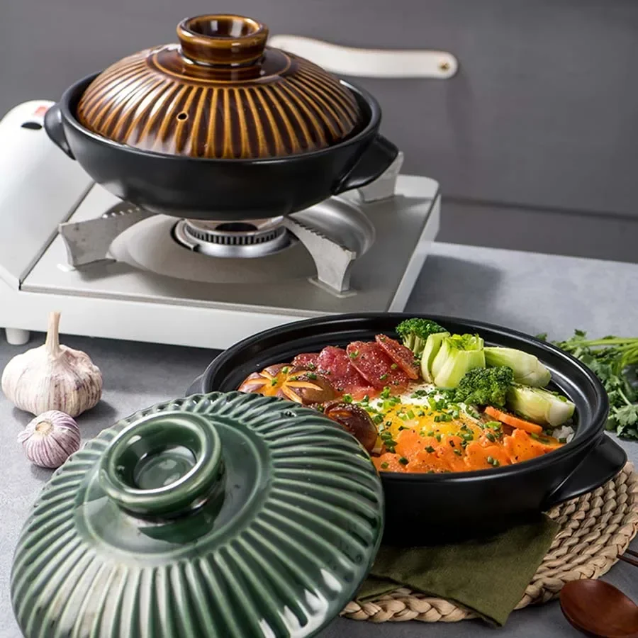 

Korean style casserole pottery pot soup pot steamed rice braised chicken rice and heat resistant pot Claypot rice Gas Claypot