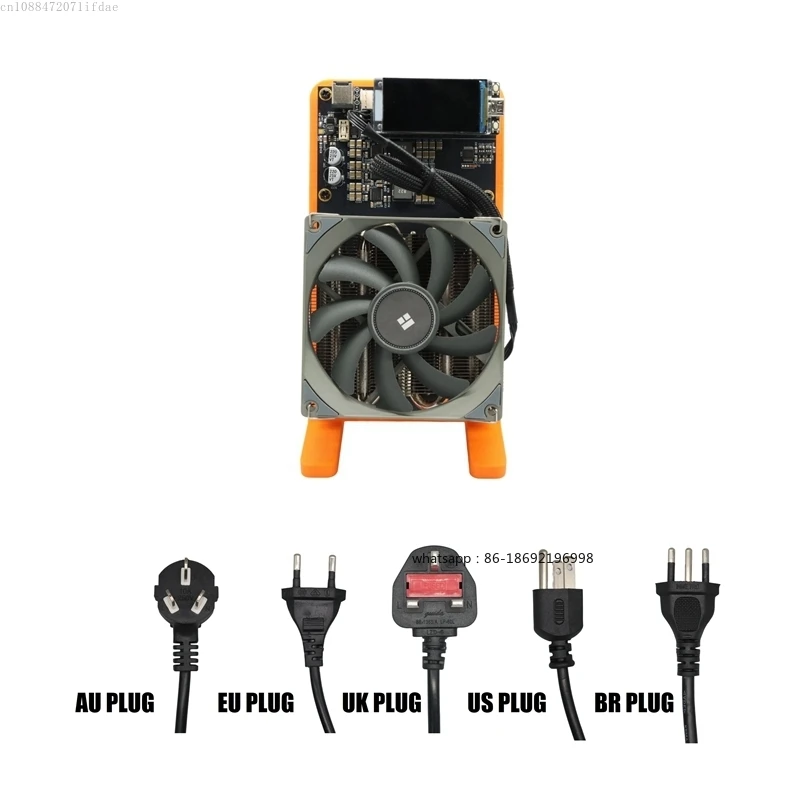 A43MM Bitaxe NerdQaxe++ BTC Solo Miner 4.8T-5TH/S 80W 4XBM1370 ASIC Chip Open Source Bitcoin Crypto Miner Silent Miner AU PLUG