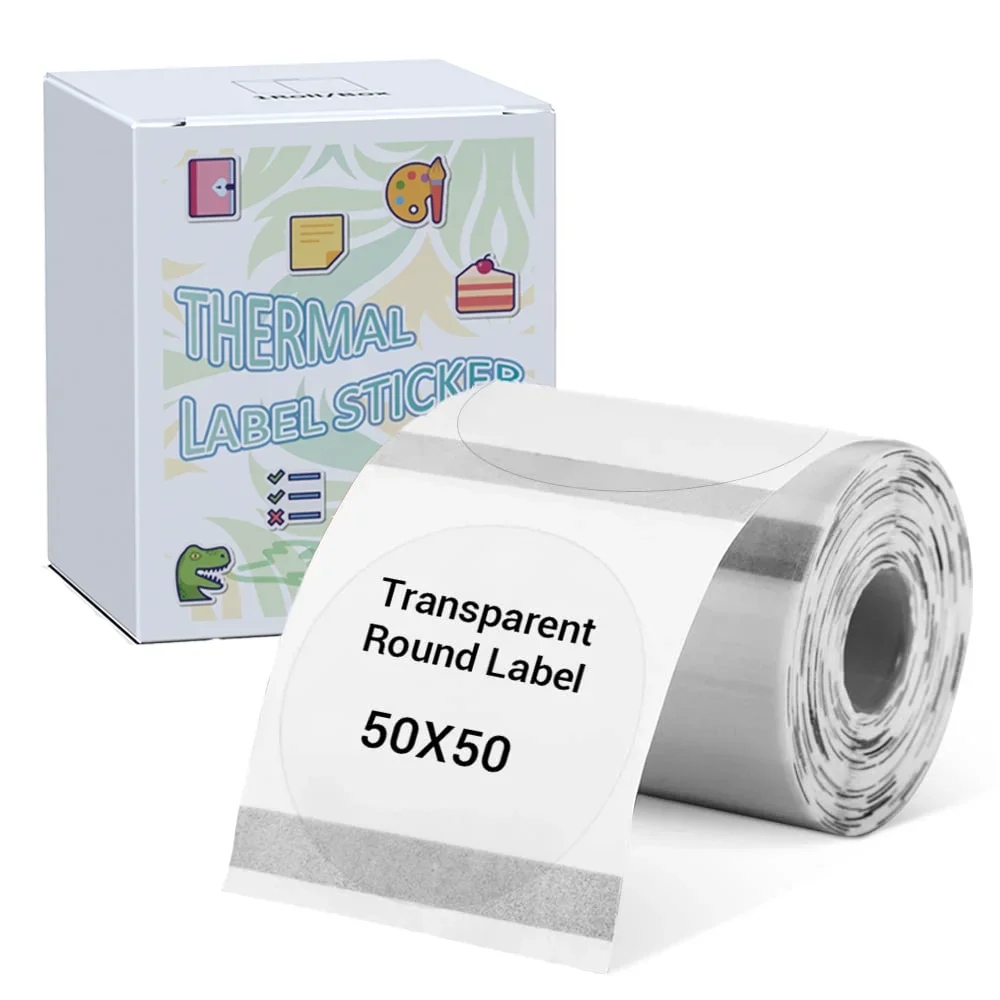 Thermo-Etikettenaufkleber, transparenter Etikettendruck, Rollenpapier, wasserfest, kompatibel mit M110/M200 Etikettenmarkierung für Barcode-Preisschild