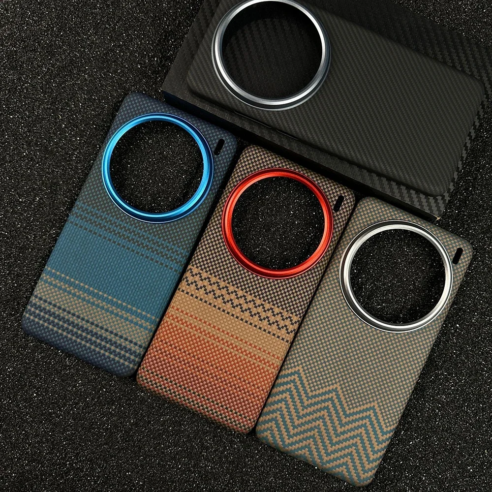 

For Vivo X200 Pro Magsafe Case Genuine Carbon Fiber Magnetic Charger Case for Vivo X200/X200 Pro Aramid Fiber Protective Cover