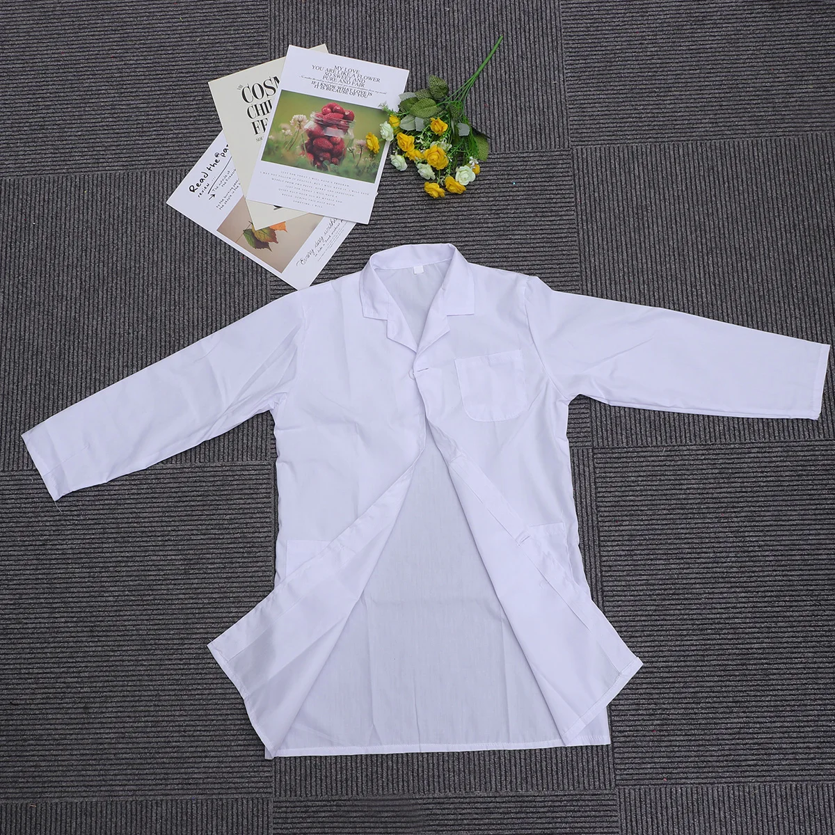 Bata de laboratorio para niños, abrigos blancos finos, ropa para niños, vestido de laboratorio, uniforme de Cosplay de Doctor