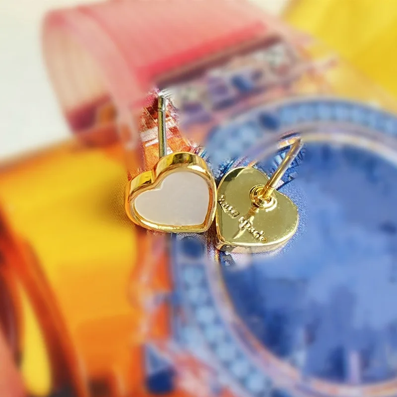 Fashion Jewerly Exquisite Mini Heart Shell Flower Stud Earrings Unique Birthday Gifts
