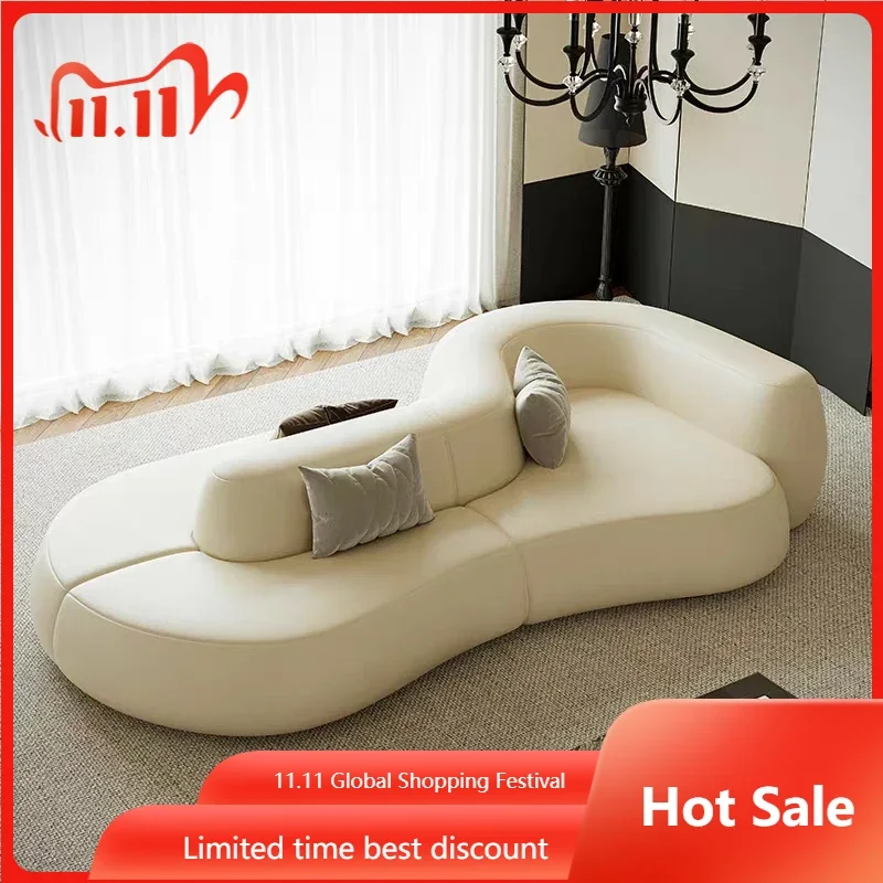 New Arrival Living Room Sofas Kawaii Comfortable White Luxury Nordic Lazy Sofa Modern European Wood Divano Apartment Furniture