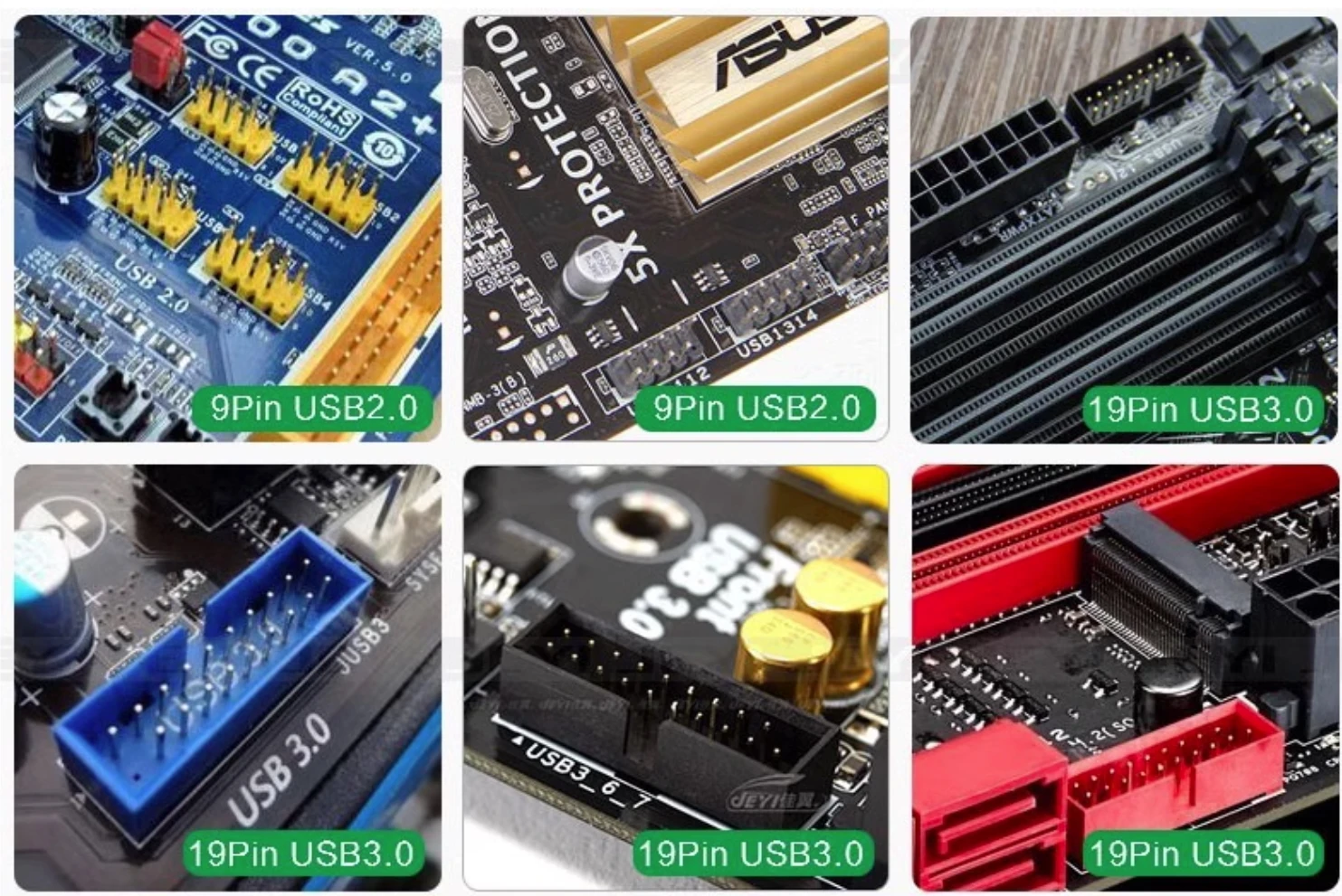 50cm Single Port USB 3.0 Female Screw Mount Panel Type To Motherboard 20Pin Cable For Computer Mainframe Chassis