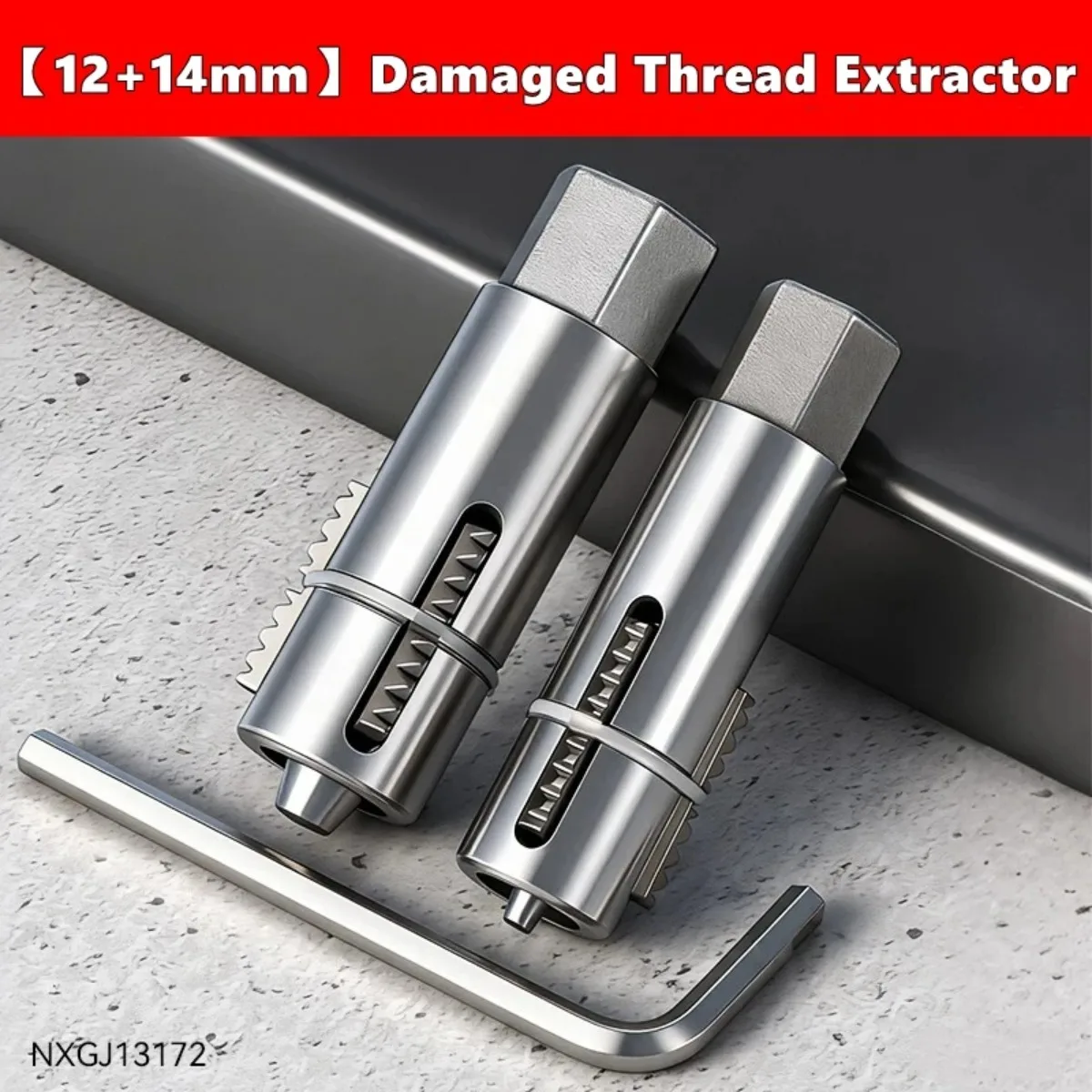 12mm+14mm Adjustable Damaged Thread Extractor With Hex Wrench Broken Pipe Extractor Tool For Faucet Valve Tool Accessories