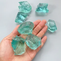 40g/100g/200g Light blue smelted quartz Crystal, Light blue glass stone artificial crystal stone aromatherapy stone