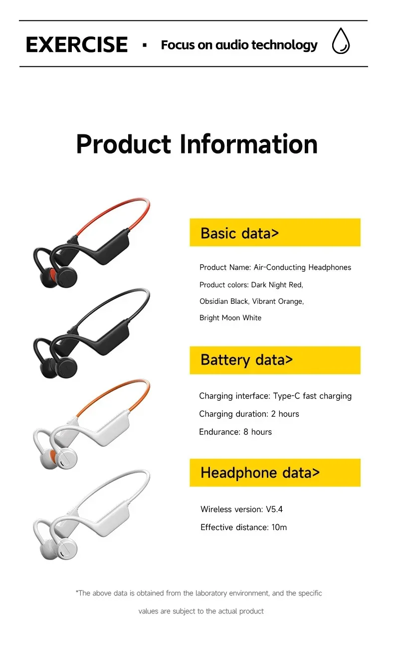 Bone Conduction Headphones IPX8 Bluetooth 5.4 Waterproof Wireless Sports Headset with Mic for Swimming Running Fitness Gym 2026