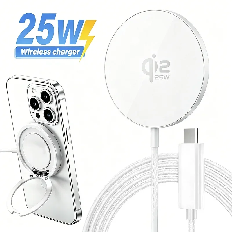New Qi2.2 25W Magnetic Wireless Charger for Magsafe Charger Mini Fast Charging Station Pad for IPhone18 17 16 15 14 13 12 ProMax