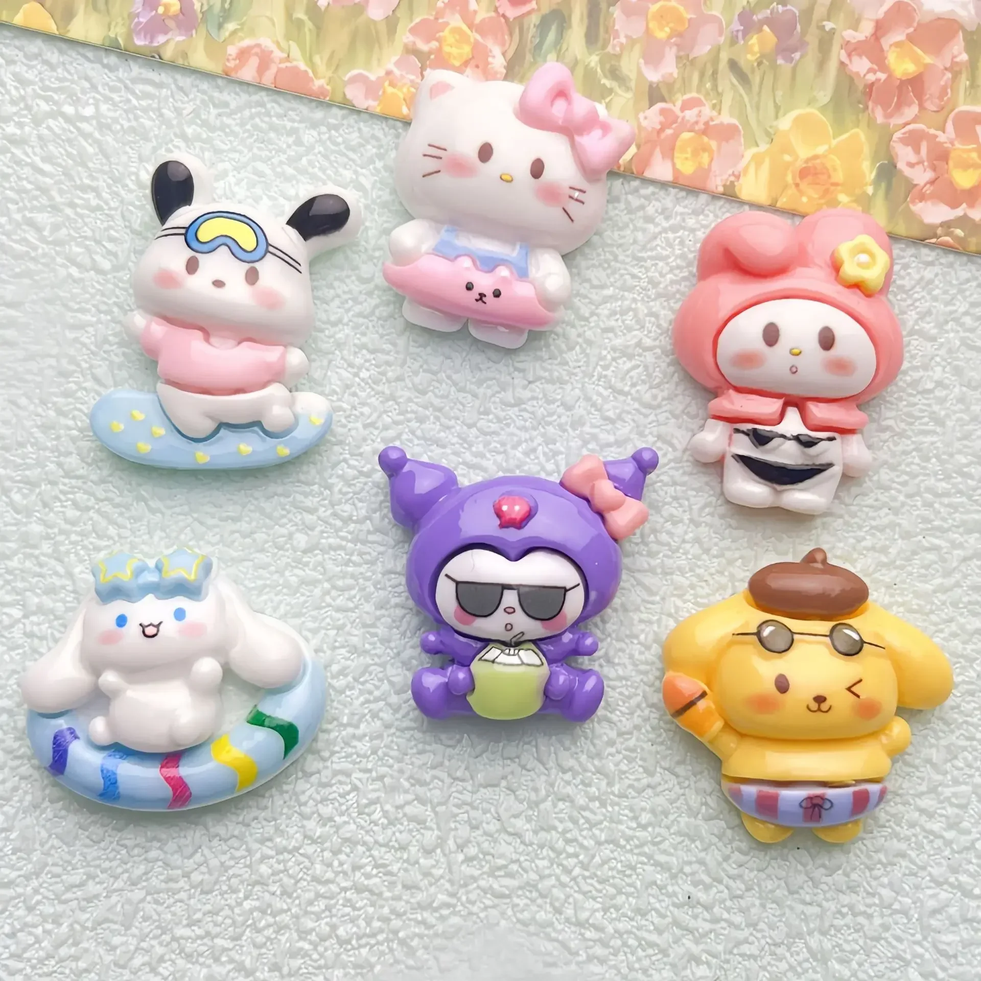 Cabujones de resina de hello kitty kuromi para verano, suministros de manualidades, 5 piezas