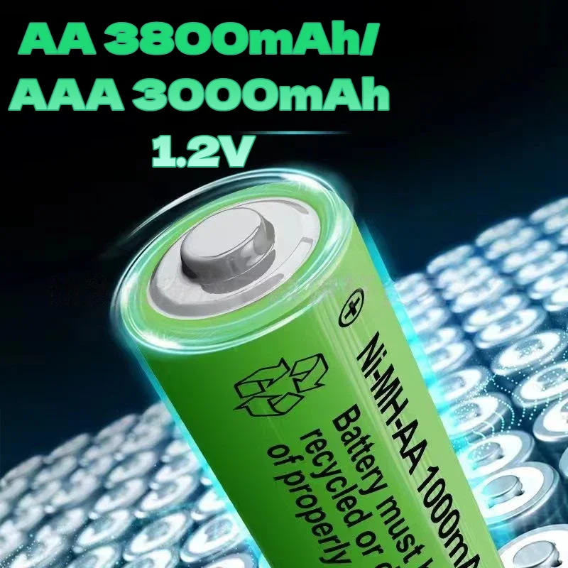 AA + AAA Rechargeable AA 1.5V 3800mAh/1.5V AAA 3000mah Ni-MH Battery Flashlight Toys Watch MP3 Player Replace Ni-Mh Battery
