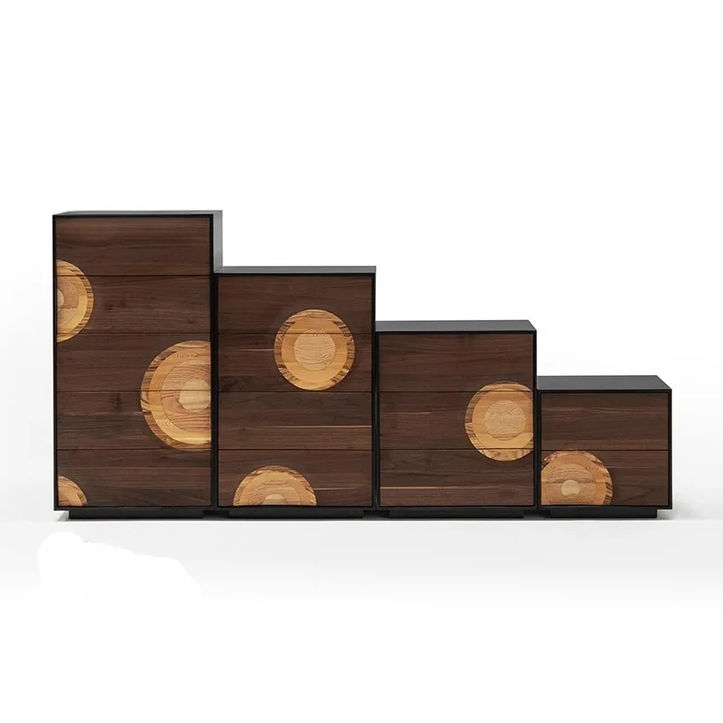 

French retro solid wood chest of drawers simple decorative locker living room against the wall bedroom bedside table bedside