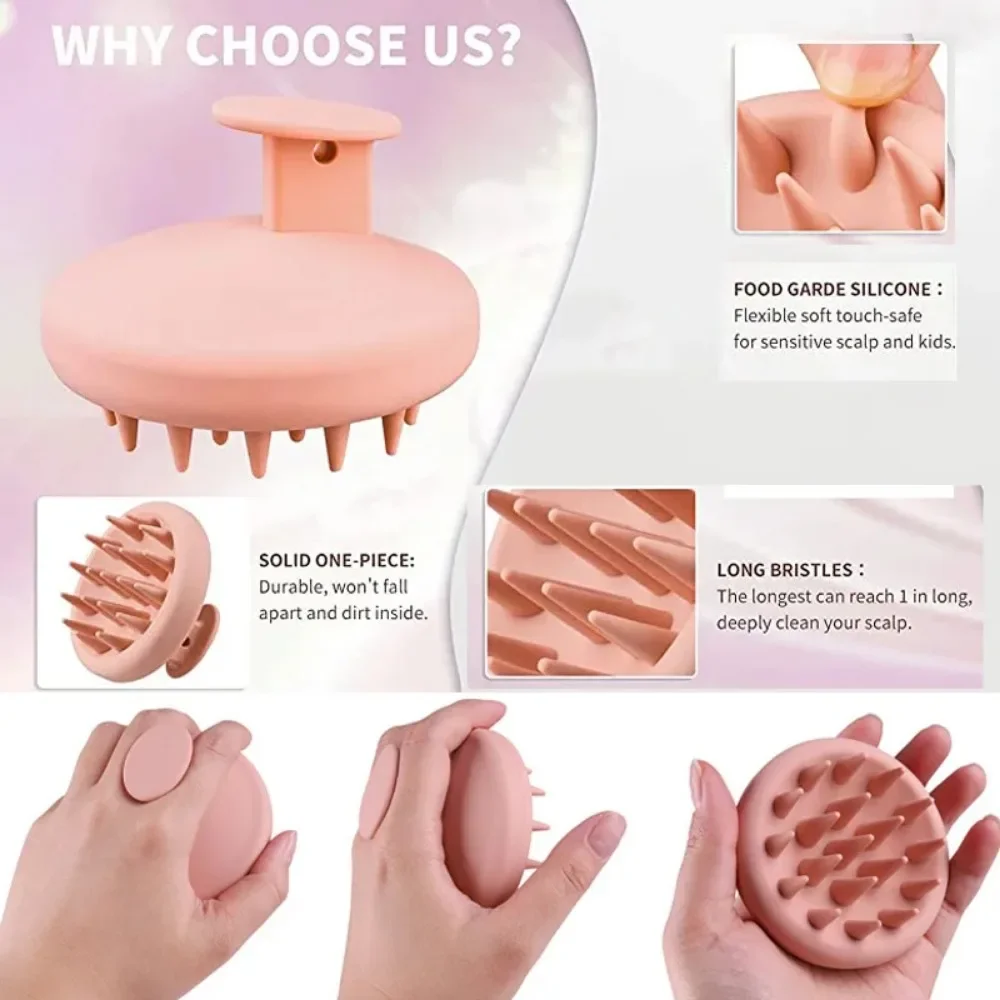 Full Silicone Shampoo Brush Scalp Massage Brushes Soft Head Massager Hair Washing Comb Body Scrubber Bath Brush Styling Tools