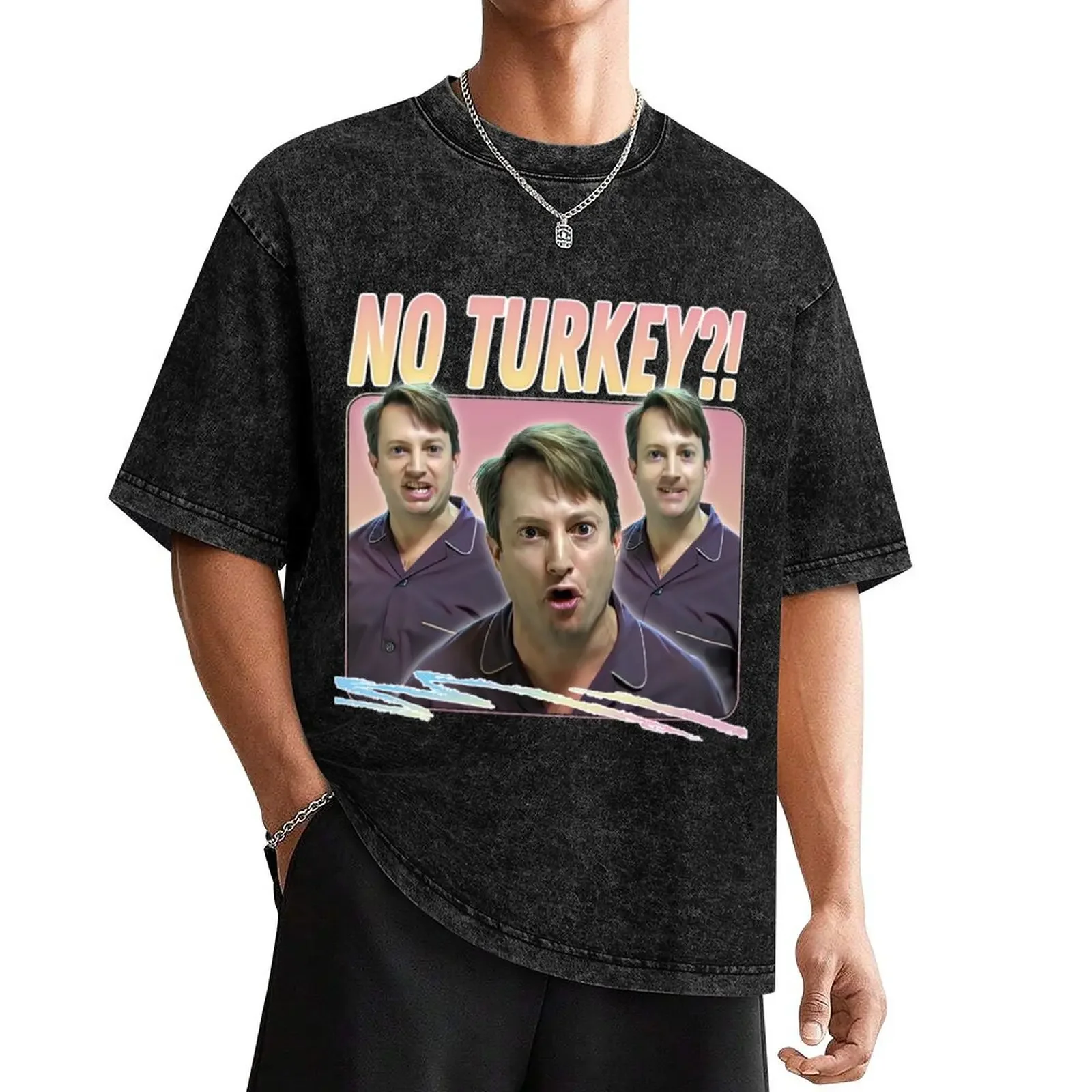 No Turkey! Retro Peep Show Fan Art T-Shirt vintage boys animal print shirts graphic animal prinfor boys T-shirt men