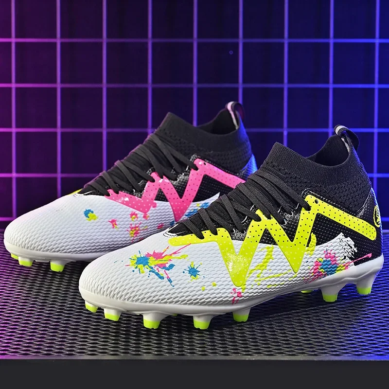 Botas de fútbol para hombre, zapatos de entrenamiento deportivo al aire libre, ultraligeros, antideslizantes, tacos deportivos para partido, hierba,