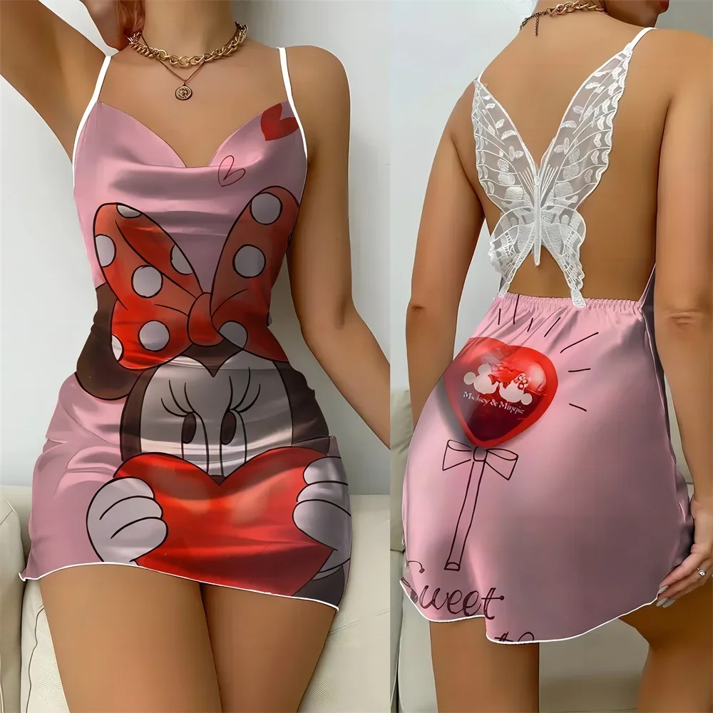 Summer Sleeping Dress for Women New Sleevesless Female Nightwear Sexy Hot Women's  Pajama Cartoon Pattern Comfortable Pajama