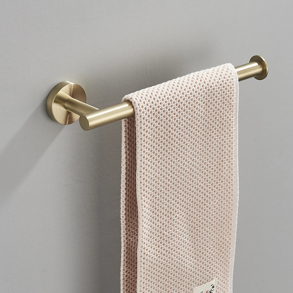 Brushed Gold Bathroom Accessories Towel Bar Bath Robe Hook Bathroom Hardware Set Shelf for Towels Paper Tissue Holder