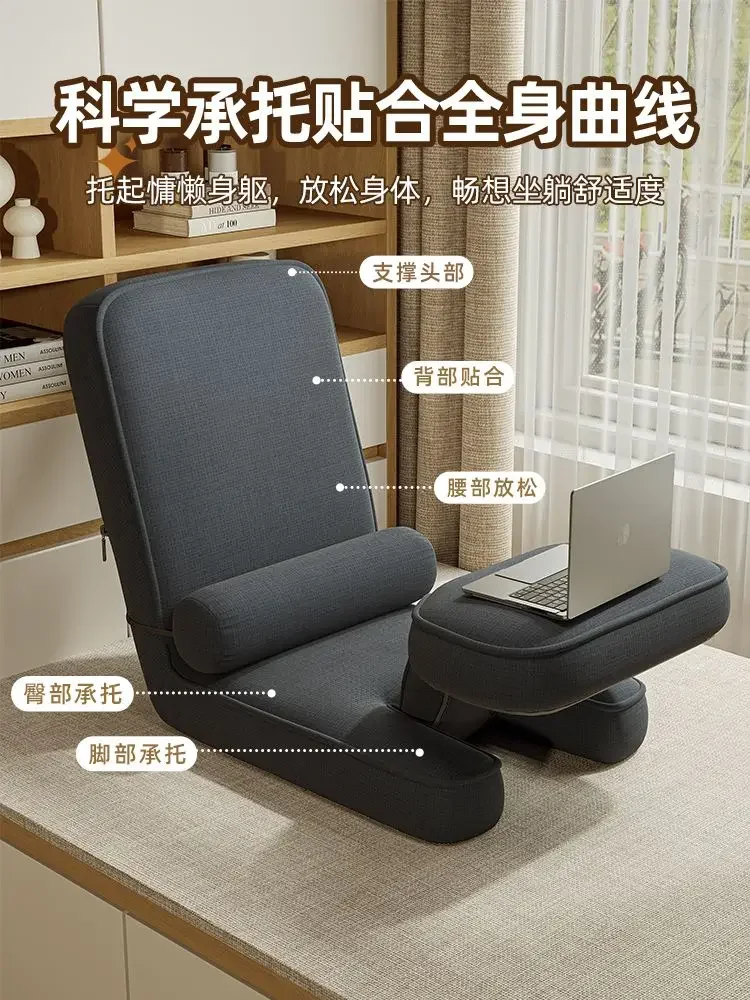 Slaapbank Uitvouwbaar    โซฟาปรับนอนได้   Multi-functional Lounger Sofa Tatami Seat Bedroom Folding Recliner Chair Back Chair