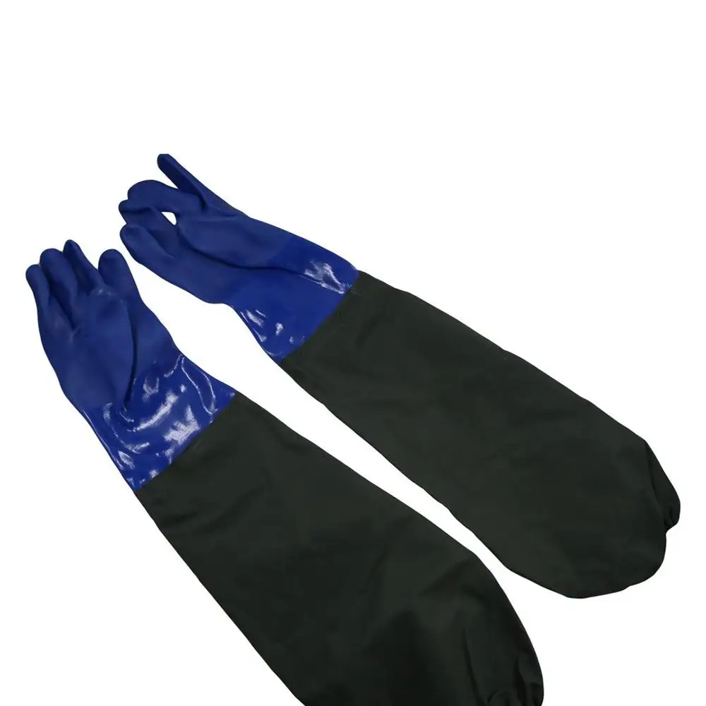 1 Pair Lengthened Labor Protection Waterproof Gloves Reusable Thickened Rubber Glove Chemical Resistant Anti Slip