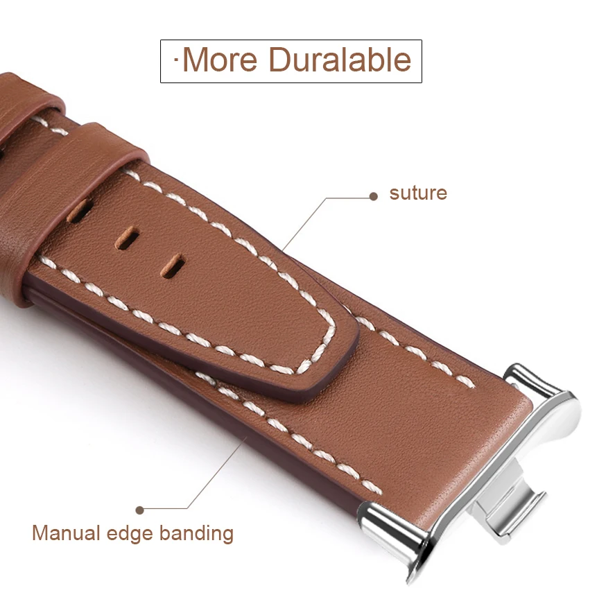 حزام ساعة جلدي لساعة Xiaomi Mi Band 9 Pro/Mi Band 8 Pro، حزام معصم للرجال والنساء لساعة Redmi 5/Redmi Watch 4