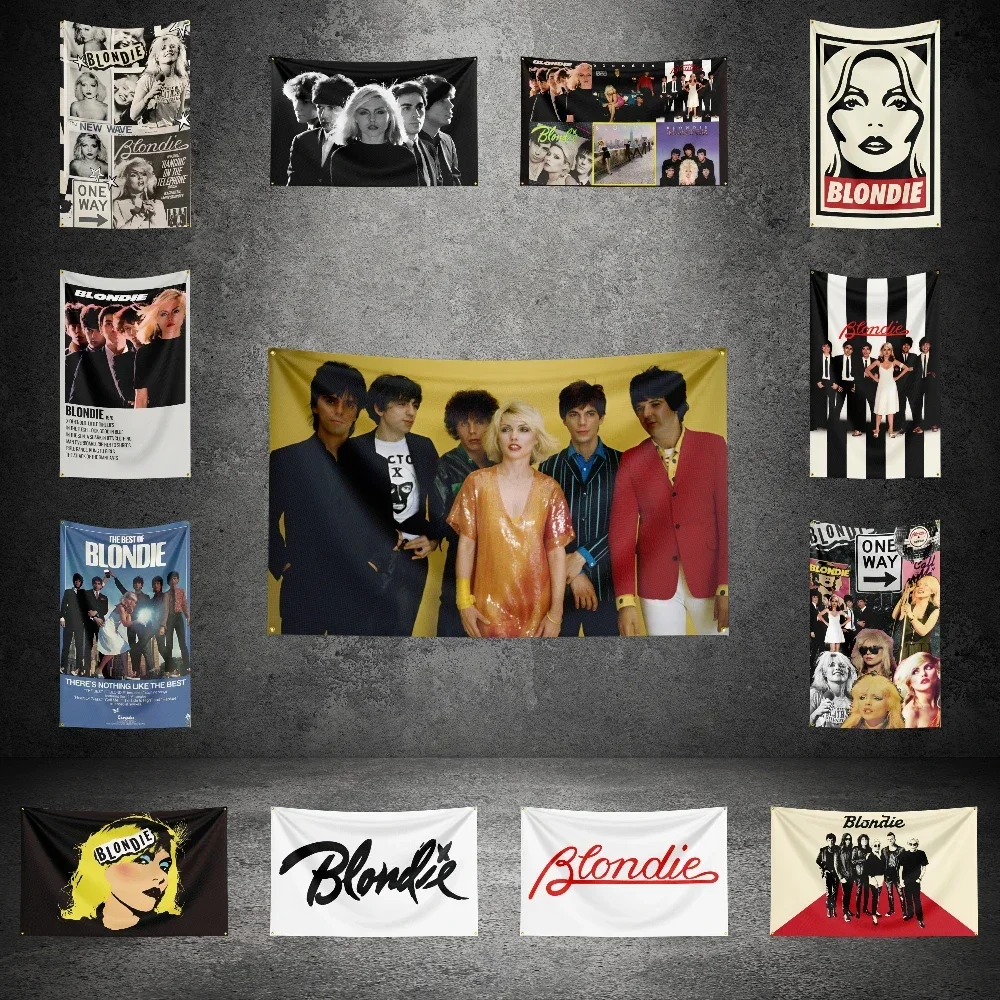 B-lo-nd-ie Musikband-Flagge, individuelle Flaggen, Wandbehang, Wandteppich, für den Außenbereich, Garage, Zimmer, dekorative Flagge, Hintergrunddecke