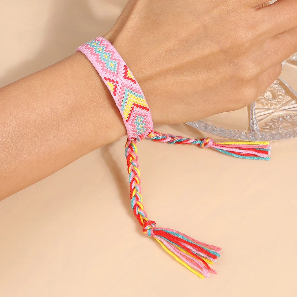Aihua Heißer Verkauf Boho Bunte Handarbeit Gewebt Seil String Gestrickte Armband Armreifen Unisex Freundschaft Kinder Glück Schmuck Geschenke – Detail 18