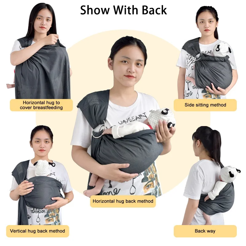 Baby Carrier Wrap Ring Sling Baby Carrier Breathable desh Fabric Ideal for Summers Kangaroo Newborn  Infant Child Sling 0-24M