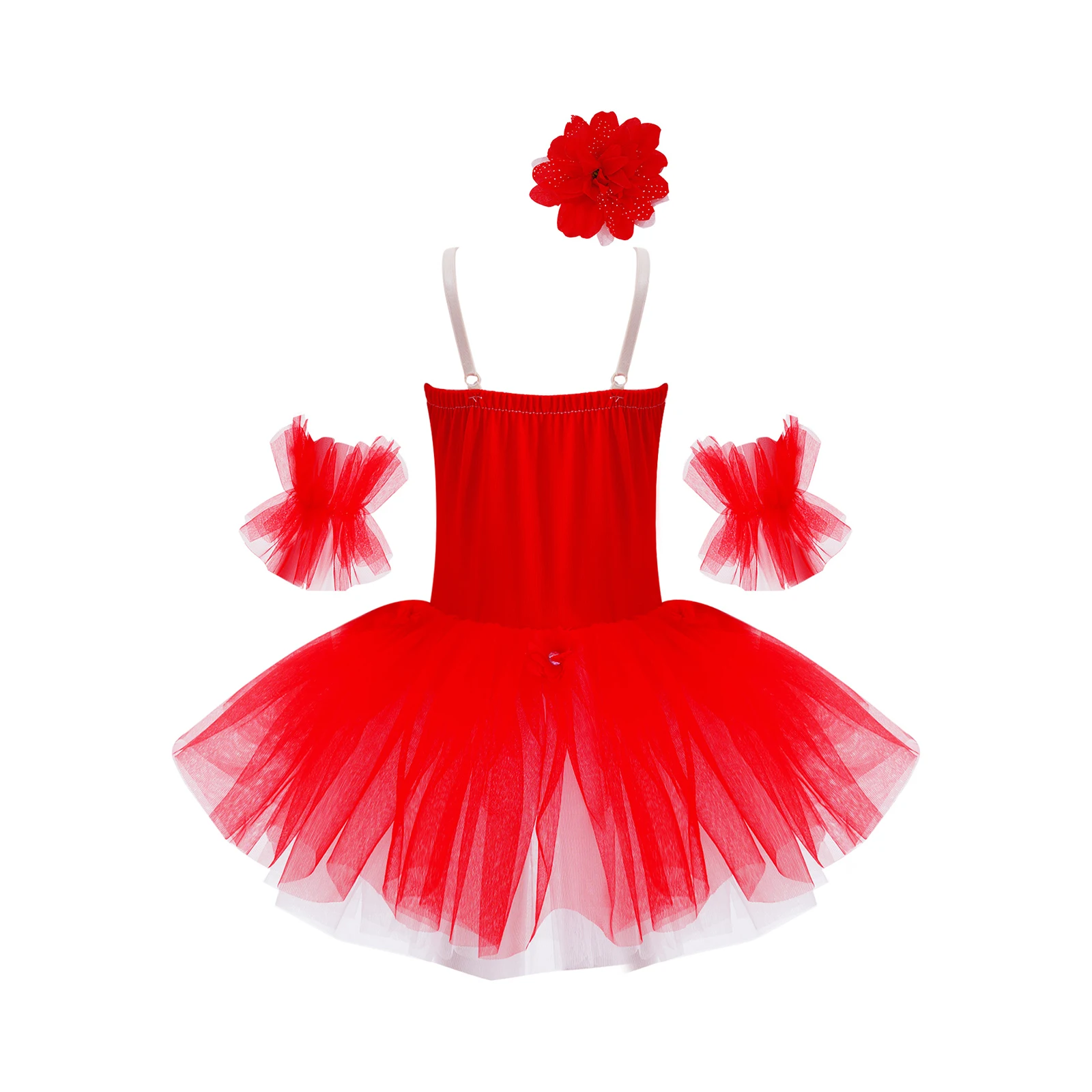 Children Swan Dance Dress Girls Ballet Tutu Sleeveless Sequin Rhinestone Mesh Leotard Dress Ballerina Stage Performance Clothes