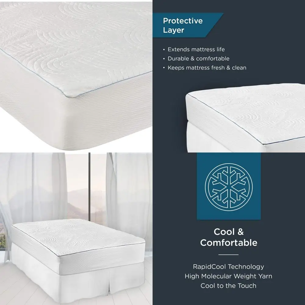 Protetor de colchão de luxo legal, King, branco