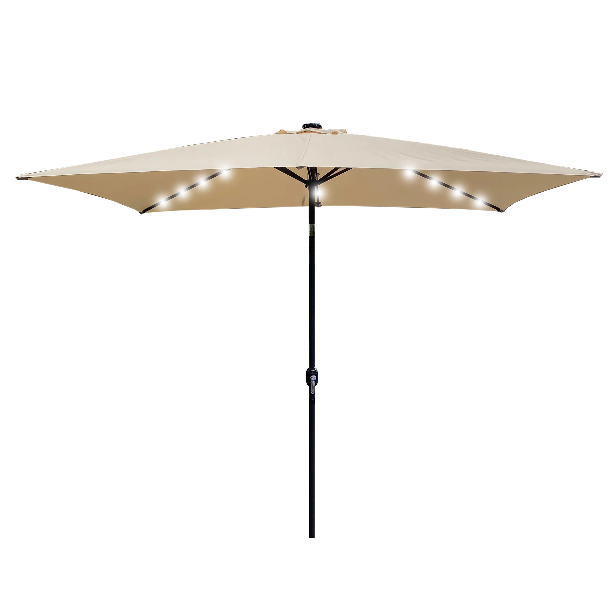 

Outdoor Patio Umbrella 10 Ft x 6.5 Ft Rectangular Market Table Umbrella with Crank and Push Button Tilt