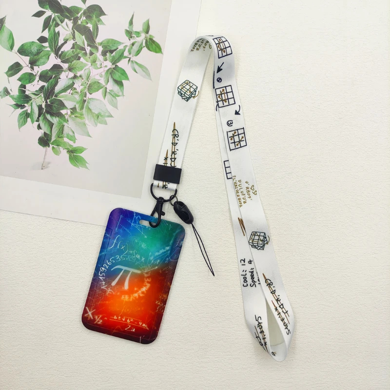 Mathe-Spiel Ausweishalter Lanyards Gleichungs-Türkartenhalter Umhängeband Rubik's Cube Enthusiast Schlüsselanhänger Ausweis – Detail 17