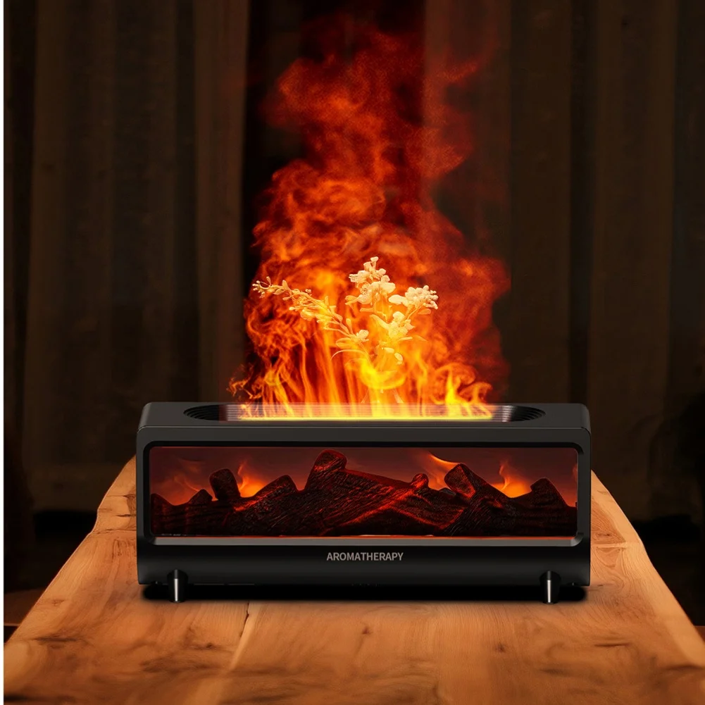 

Whisper Quiet Aromatherapy Humidifier with Colorful Flame Light and Timer for Comfortable and Relaxing Indoor Air