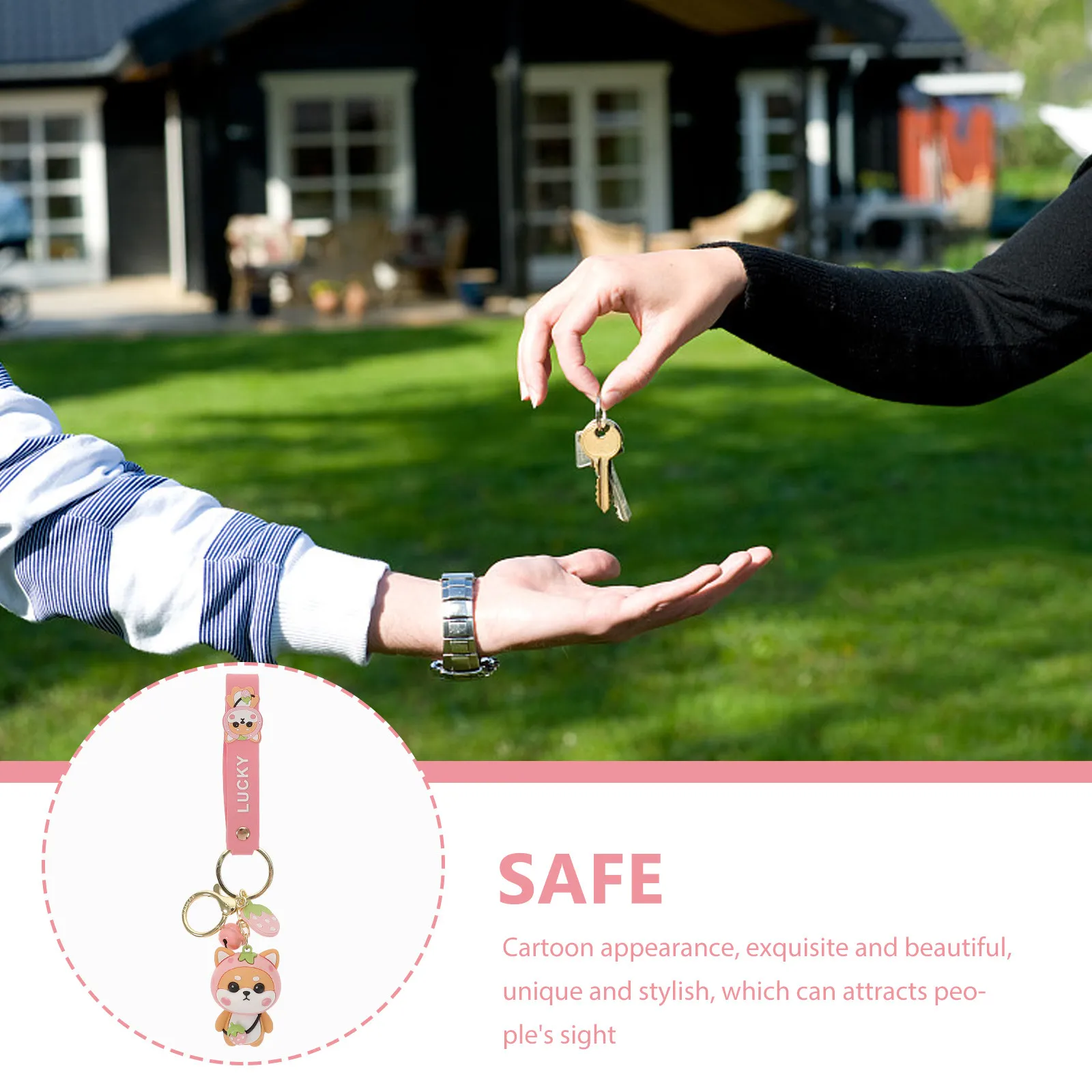 

Cute Keychain Cartoon Bag Pendant Decorative Dog Key Rings Portable Car Key Chain Accessory
