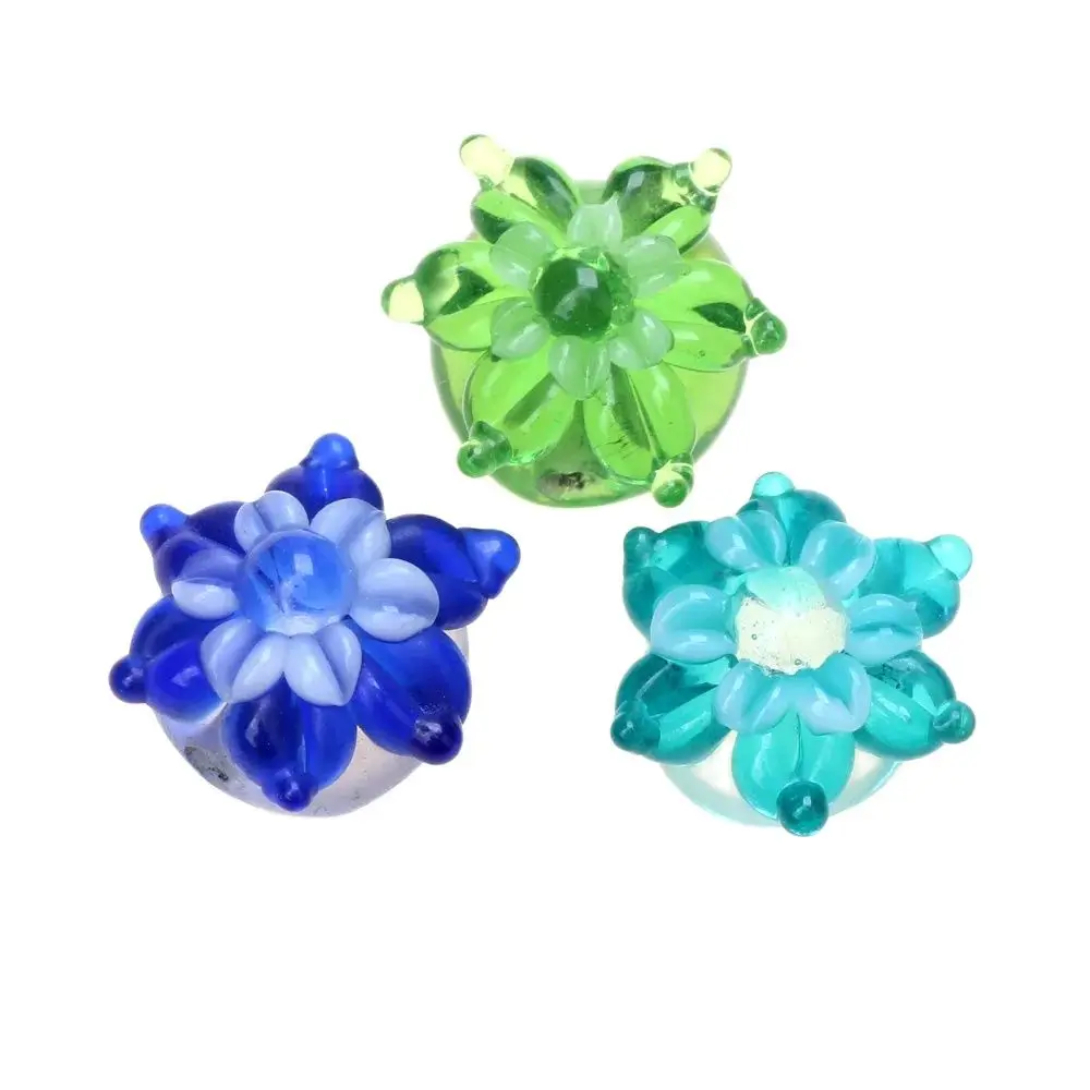 Limited Edition Styles Traditional Crafts Pure Handmade 17mm Flowers Lampwork Glass Beads For Charm Bracelets/Earring/Necklace