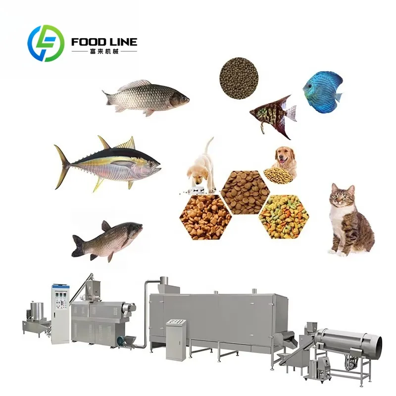 Customizable Factory Pet Fodder Extruder Line Puffed Dry Dog/Cat Food Processing Machinery